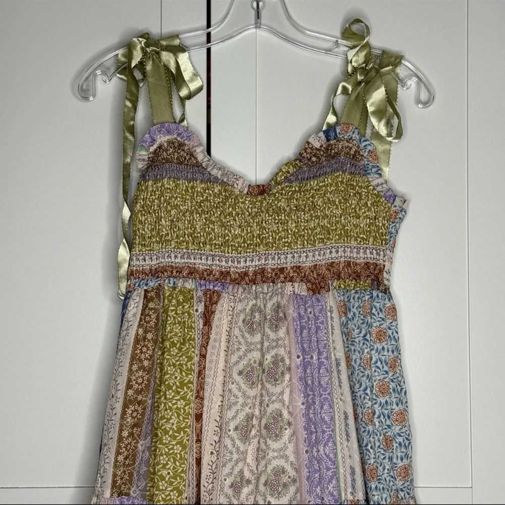 Dress Forum Los Angeles Maxi Gown Floral Patchwork Boho Hippie Cottagecore Fairy - Picture 2 of 16